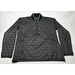 G FORE All Over Logo Pop Over Breaker Quarter 1/4 Zip Pullover Size Small NWOT